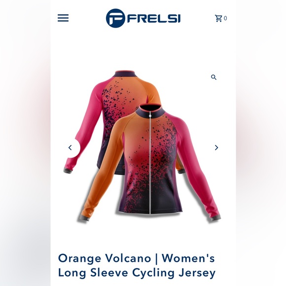 FRELSI ORANGE VOLCANO FLEECE LINED WOMEN’S CYCLING JERSEY SIZE MEDIUM - Picture 4 of 10